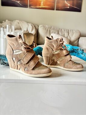 Ash Beige Wedge Sneaker Boots - Women 6